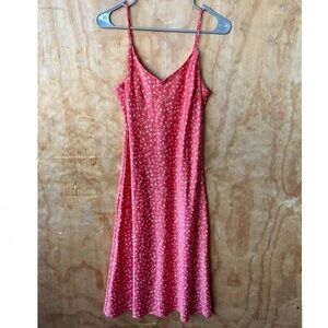 Forever 21 Pink Shiny Floral Tank Dress Homecoming Y2K